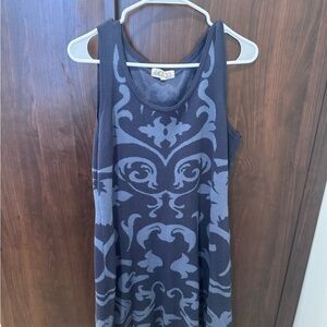 Pink Rose blue and Gray Patterned Mini Sweater Dress